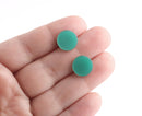 4 Emerald Green Resin Flatbacks, 12mm Cabochon Acetate, May Birthstone Stud Earring Blank, Jewel Tones, Flat Circle Blanks, LAK049-12-GN11