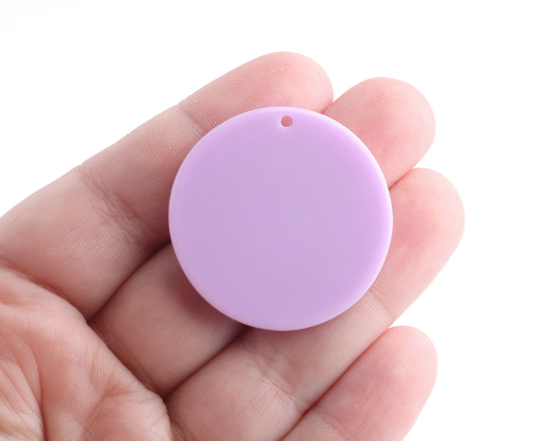 4 Large Circle Pendant in Pastel Purple, Blank Tags, Lasercut Acrylic, 35mm