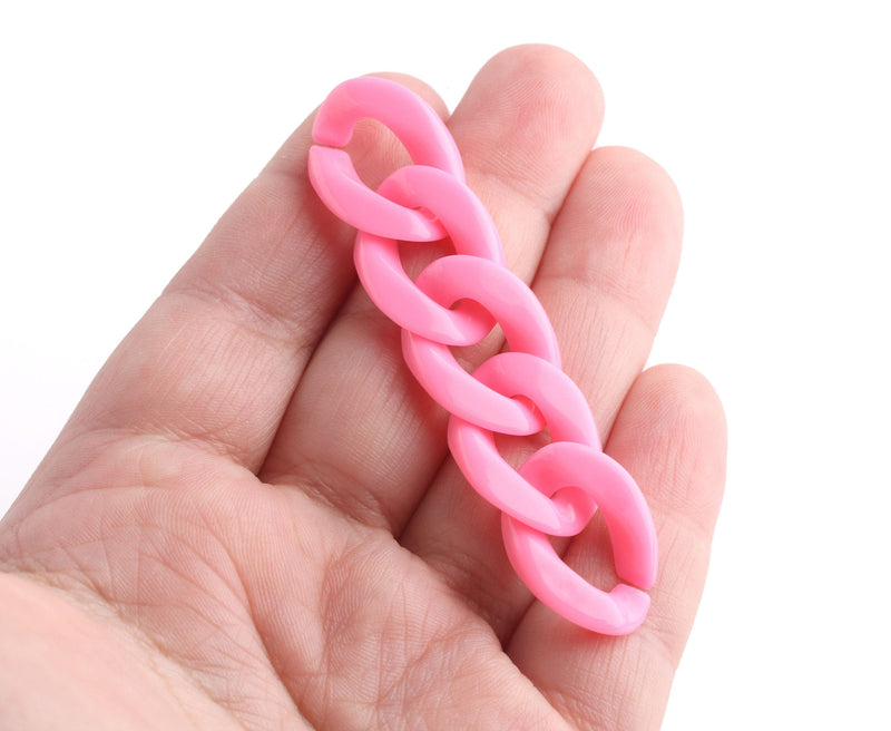 1ft Bubblegum Pink Chain Links, 23mm, Bulky and Chunky, For Decorative Bag Straps