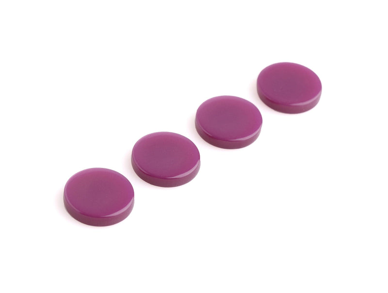 4 Orchid Purple Cabochons, Jewel Tone Beads, 12mm Resin Flatbacks, February Birthstone Stud Earring Blanks, Tiny Disc Blanks, LAK050-12-PL08