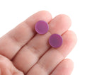 4 Orchid Purple Cabochons, Jewel Tone Beads, 12mm Resin Flatbacks, February Birthstone Stud Earring Blanks, Tiny Disc Blanks, LAK050-12-PL08