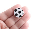 4 Polka Dot Beads, 0.8" Inch, Round Circle Blanks, Inlay Cabochon Slice, Resin Flatback, Scrapbooking Embellishment Findings, LAK051-22-WDOT