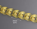 1ft Yellow Acrylic Chain Links, 23mm, Transparent Glass, Lightweight and Thick Links