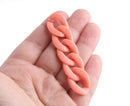 1ft Peach Acrylic Chain Links, 23mm, Light Orange Colored, For Wrist Keychains