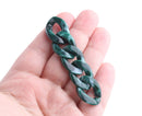 1ft Forest Green Acrylic Chain Links, 23mm, For Decorative Chain Bag Straps