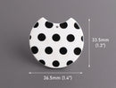 2 Acetate Half Circle Charms with Polka Dots, Acrylic Earring Pieces with Spots, Jewelry Supplies, Round Circle Blank Discs, HC011-37-WDOT