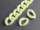 1ft Yellow Acrylic Chain Links in Lemon Sorbet, 23mm, Pastel, Quick Links, For Necklaces