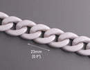 1ft Dove Gray Acrylic Chain Links, 23mm, Flat Curb Chain, For Cuban Necklaces