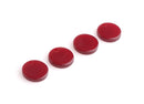 4 Ruby Red Charms, 1 Hole, Dark Red Cellulose Acetate, 12mm