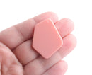 2 Geometric Pendants in Peach, Coral Pink Earring Blanks, Acrylic, 37.5 x 28mm