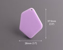 2 Geometric Pendants in Pastel Purple, Diamond Shape Blanks, Acrylic, 37.5 x 28mm