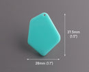 2 Geometric Pendants in Mint Green, 1.5" Inch, Seafoam Green Acrylic Earring Blanks, Turquoise Green, Diamond Shaped Charms, DX111-37-GN02