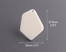 2 Geometric Pendants in Bone White, Diamond Shaped Blanks, Ivory Earring Blanks, Acrylic, 37.5 x 28mm