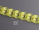 1ft Neon Yellow Acrylic Chain Links, 23mm, Transparent, Unfinished Chain for Crafts
