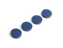 4 Small Round Connectors in Dark Blue, Two Holes, Cellulose Acetate, Pantone 2020, 12mm