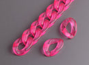 1ft Hot Pink Acrylic Chain Links, 23mm, Transparent Plastic, For Gyaru Necklaces