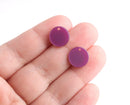 4 Small Round Disc Charms, Orchid Purple, Cellulose Acetate, 12mm
