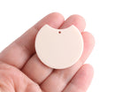 2 Bone White Half Moon Charms, Cut Out Circle Earring Components, Scoop Charms, Flat Round Acrylic Plastic Pendants, HC002-37-W07