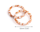 2 Round Ring Connectors, No Hole, Pearl White Marble with Gold Veins, Infinity Circle, Plastic O-Ring, Acetate, 32mm