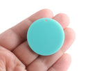 4 Mint Green Circle Pendants, Acrylic, 35mm