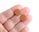 4 Dark Gold Resin Charms, 0.5" Inch, November Birthstone Charms, Orange Acrylic Earring Blanks, Small Round Discs, Tiny Drops, CN283-12-BR03