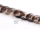 1ft Smoke Gray Acrylic Chain Links, 23mm, Transparent, For Necklace Making
