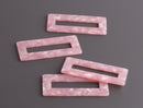 2 Ballerina Pink Resin Pendants, 2" Inch, Geometric Charms, Jewelry Making, Blush Pink Tortoise Shell Acrylic Earring Parts, DX103-50-PK01