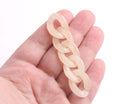 1ft Ivory Acrylic Chain Links, 23mm, Translucent, Bulky Chain with Curb Twists