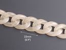 1ft Ivory Acrylic Chain Links, 23mm, Translucent, Bulky Chain with Curb Twists