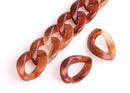 1ft Red Amber Acrylic Chain Links, 23mm, Translucent, For Chunky Curb Bracelets