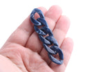 1ft Navy Blue Acrylic Chain Links, 23mm, Marble, For Men's Cuban Necklaces