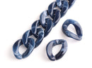 1ft Navy Blue Acrylic Chain Links, 23mm, Marble, For Men's Cuban Necklaces