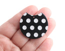 2 Half Circle Acrylic Blanks with Polka Dots, Black Acetate Charms, Crescent Moon Charms, Plastic Disc Earring Findings, HC009-37-BDOT