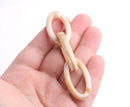 1ft Cafe Latte Acrylic Chain Links, 35mm, Light Brown and White Marble, Light Tortoise