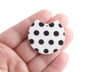 2 Acetate Half Circle Charms with Polka Dots, Acrylic Earring Pieces with Spots, Jewelry Supplies, Round Circle Blank Discs, HC011-37-WDOT