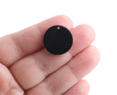 4 Round Black Earring Charms, 20mm, Monogram Blanks for Vinyl, Keychain Blanks, Popular Right Now, Plastic Discs with 1 Hole, CN278-20-BK04