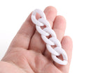 1ft Pure White Acrylic Chain Links, 24mm, Bulky Curb, For Decorative Purse Handles