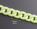 1ft Yellow Acrylic Chain Links in Lemon Sorbet, 23mm, Pastel, Quick Links, For Necklaces