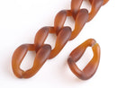 1ft Frosted Acrylic Chain Links in Coffee Brown, 53mm, Extra Large, Raised Curb Chain