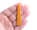 4 Butterscotch Orange Obelisk Charms, Bar Shape, Acrylic, 55 x 12mm