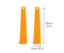 4 Butterscotch Orange Obelisk Charms, Bar Shape, Acrylic, 55 x 12mm