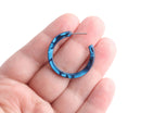 Electric Blue Hoop Earring Supplies, 1 Pair, Blue Acetate Hoops, Acrylic Earrings, Flat Thin Hoops, Jewelry Making Findings, EAR086-30-U22