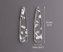 4 Teardrop Earring Charms with Silver Flakes, Resin Pendants, Silver Foil Flecks, Clear Acrylic Pieces, Jewelry Making Supply, TD070-54-CSF