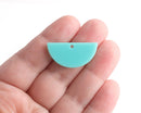 2 Mint Green Half Circle Charms, Acrylic, 30 x 15mm