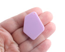 2 Geometric Pendants in Pastel Purple, Diamond Shape Blanks, Acrylic, 37.5 x 28mm