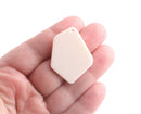 2 Geometric Pendants in Bone White, Diamond Shaped Blanks, Ivory Earring Blanks, Acrylic, 37.5 x 28mm
