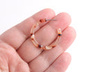 Cherry Blossom Resin Hoop Earring Findings, 1 Pair, Pink Acetate Hoops, Thin Round Hoops, Light Pink Tortoise Shell Hoops, EAR091-30-PK04