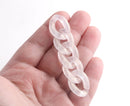 1ft Translucent Acrylic Chain Links with Gold Glitter Dust, 23mm, For Cuban Necklaces