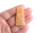 2 Orange Snakeskin Beads, 39 x 20mm, Trapezoid Shape, Earring Blank, Glitter Acrylic Animal Print Beads, Flat Rectangle Charm, DX114-39-OG03