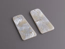 2 Silver Snakeskin Charms, Trapezoid Shape, Animal Print Beads, Glitter Acrylic, 39mm x 20mm